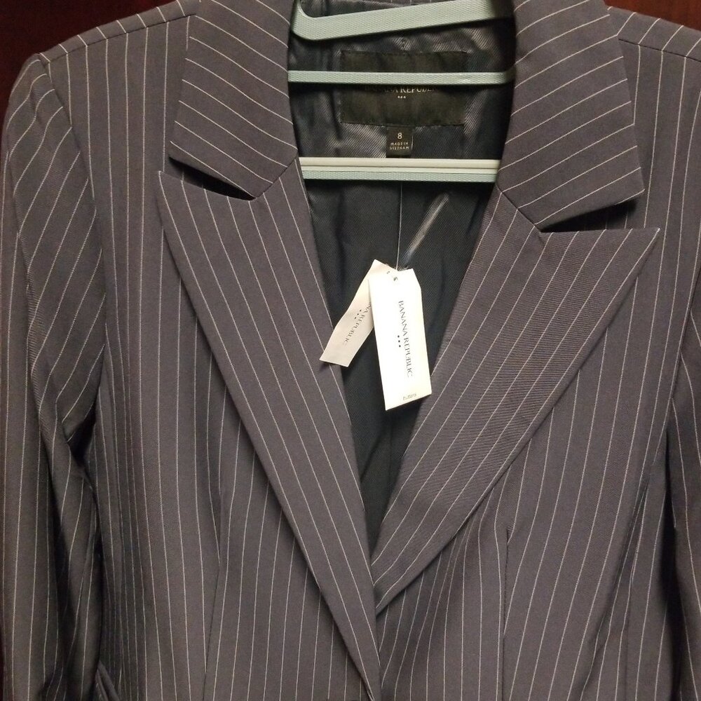 Banana Republic grey pin strip blazer size 8 women
